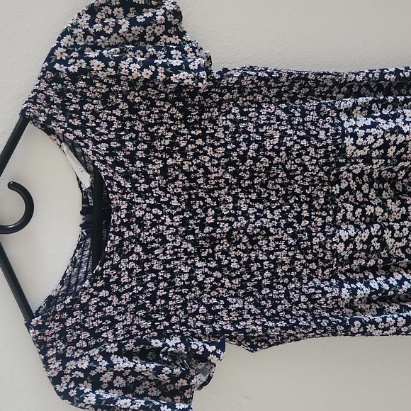 Elodie Navy and White Dark Floral Midi Dress - Picture 4 of 6